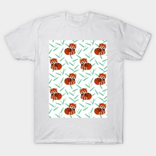 Red pandas and bamboo leaves T-Shirt